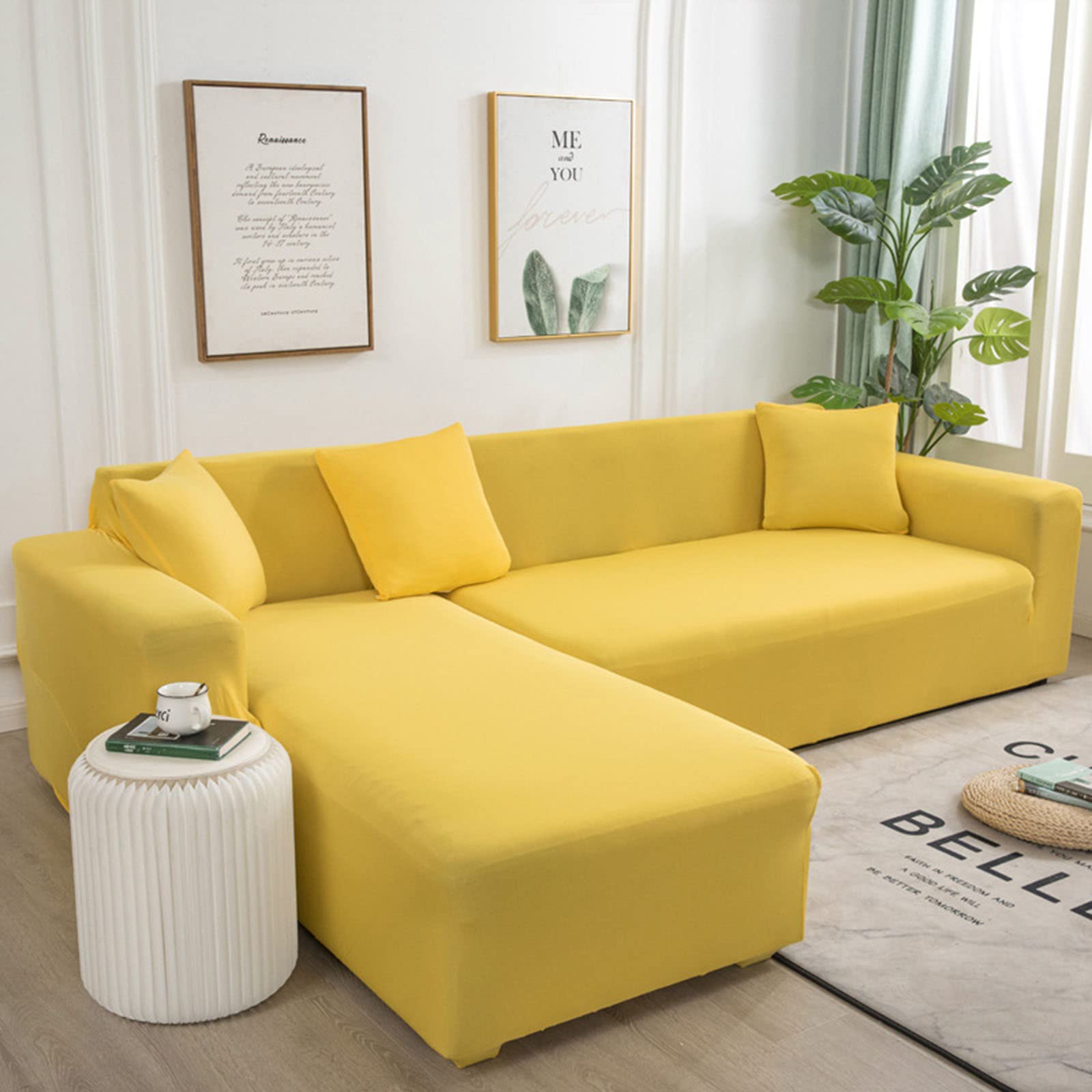 Housse de canapé sectionnelle élastique pour grand canapé en L