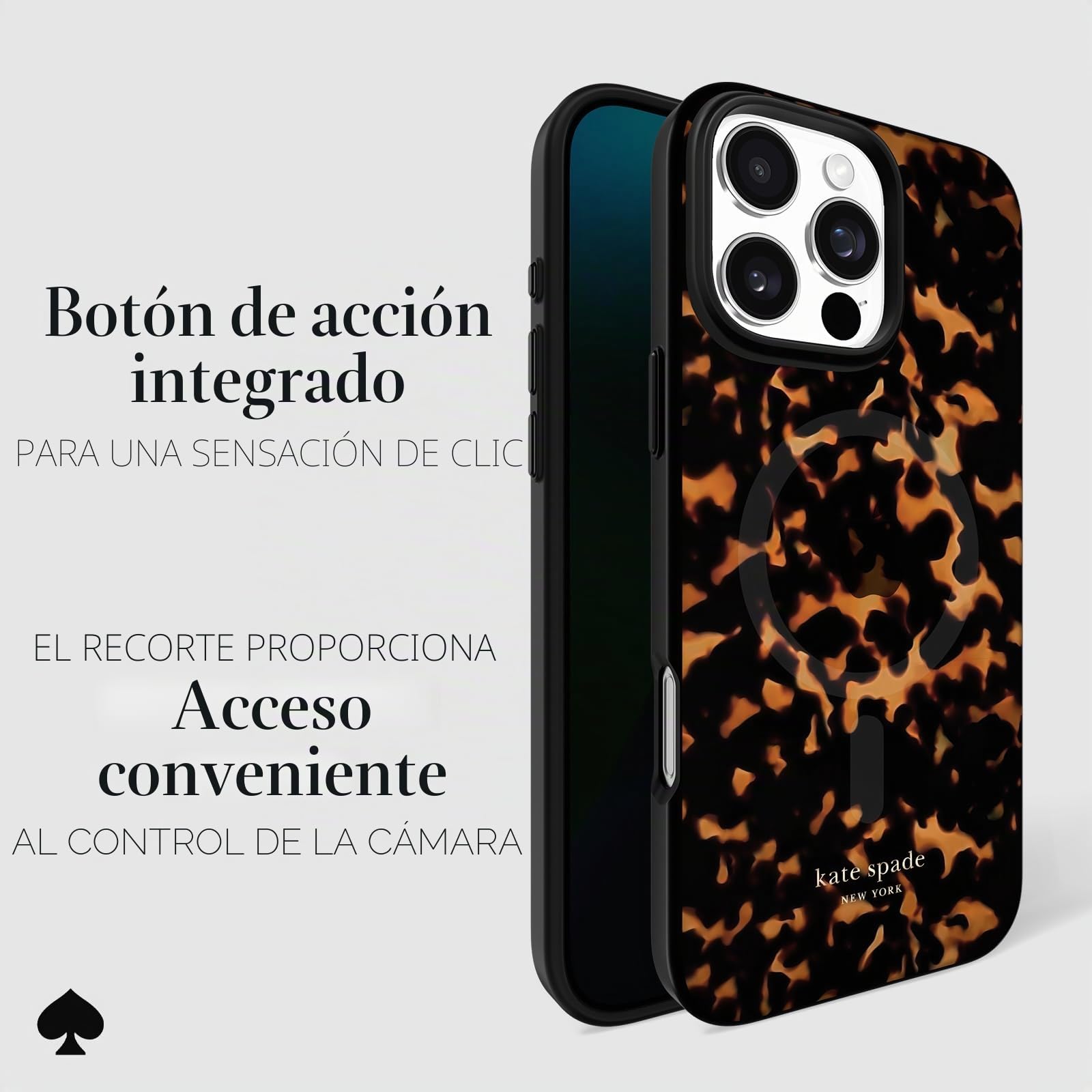 Kate Spade New York Funda para iPhone 16 Pro MAX, Compatible con MagSafe, Funda de teléfono de diseño, Tortuga