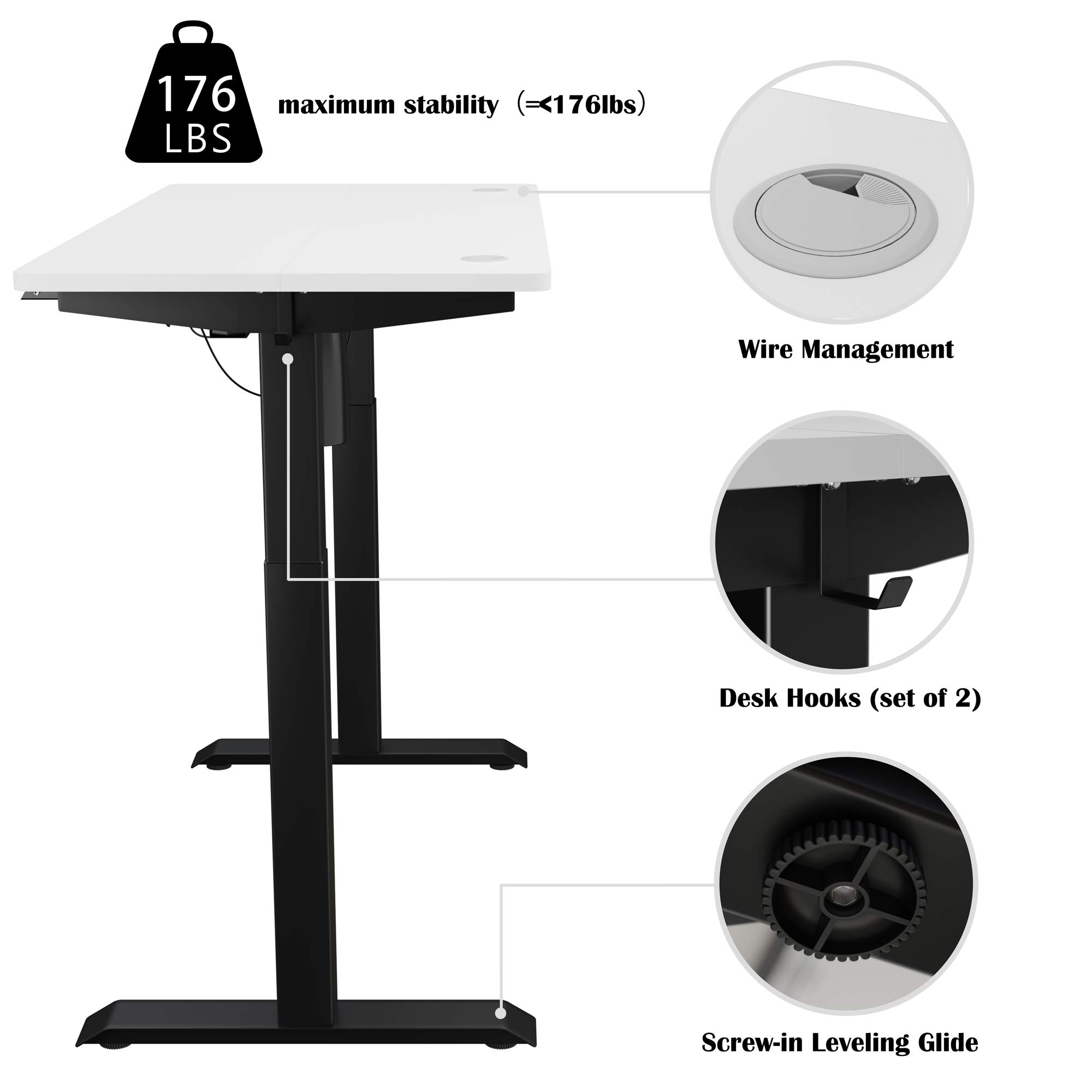 Meilocar Height Adjustable Electric Standing Desk, Sit Stand Computer