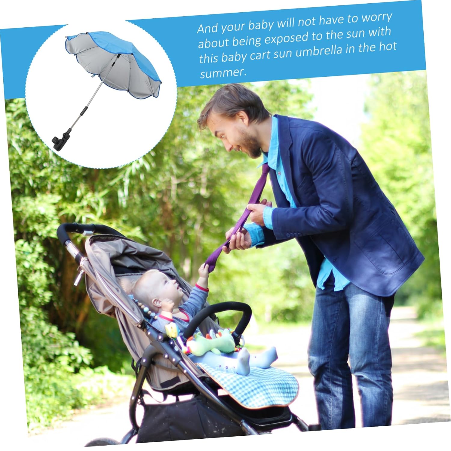 VICASKY Stroller Lightweight Umbrella for Beach Sun Shade Clamp for Chair Uv Protection Umbrella Stroller Accessories