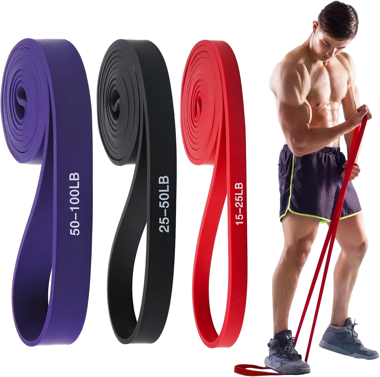 Gomas Elasticas Musculacion, 100% Látex Bandas Elasticas Musculacion, Cintas Elasticas Musculacion, Bandas Elasticas Fitness para Hombres Mujeres Fitness/Yoga/Entrenamiento de Fuerza