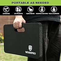 Vista 8 de WORKPRO Almohadilla de rodillas extra gruesa, amortiguación de espuma suave para la rodilla, alfombrilla grande de espuma para arrodillarse