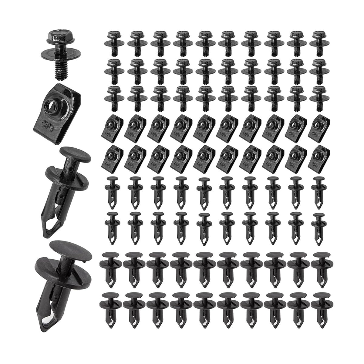 90PCS Car Engine Under Cover Splash Shield Guard Body Bolts, Vehicle Bumper Liner Push Retainer Fastener Rivet Clips, Auto Accessories Compatible with 370Z 350Z G35 FX35 EX35