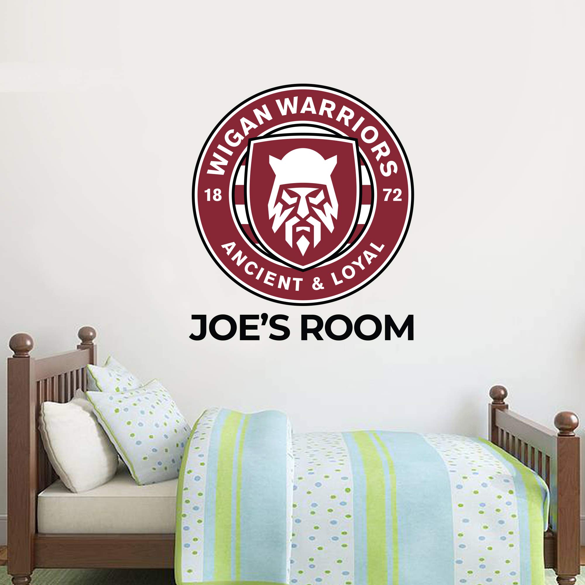 Beautiful Game Wigan Warriors Rugby Club Crest And Name Wall Sticker Vinyl Poster Print Mural Art (60cm)