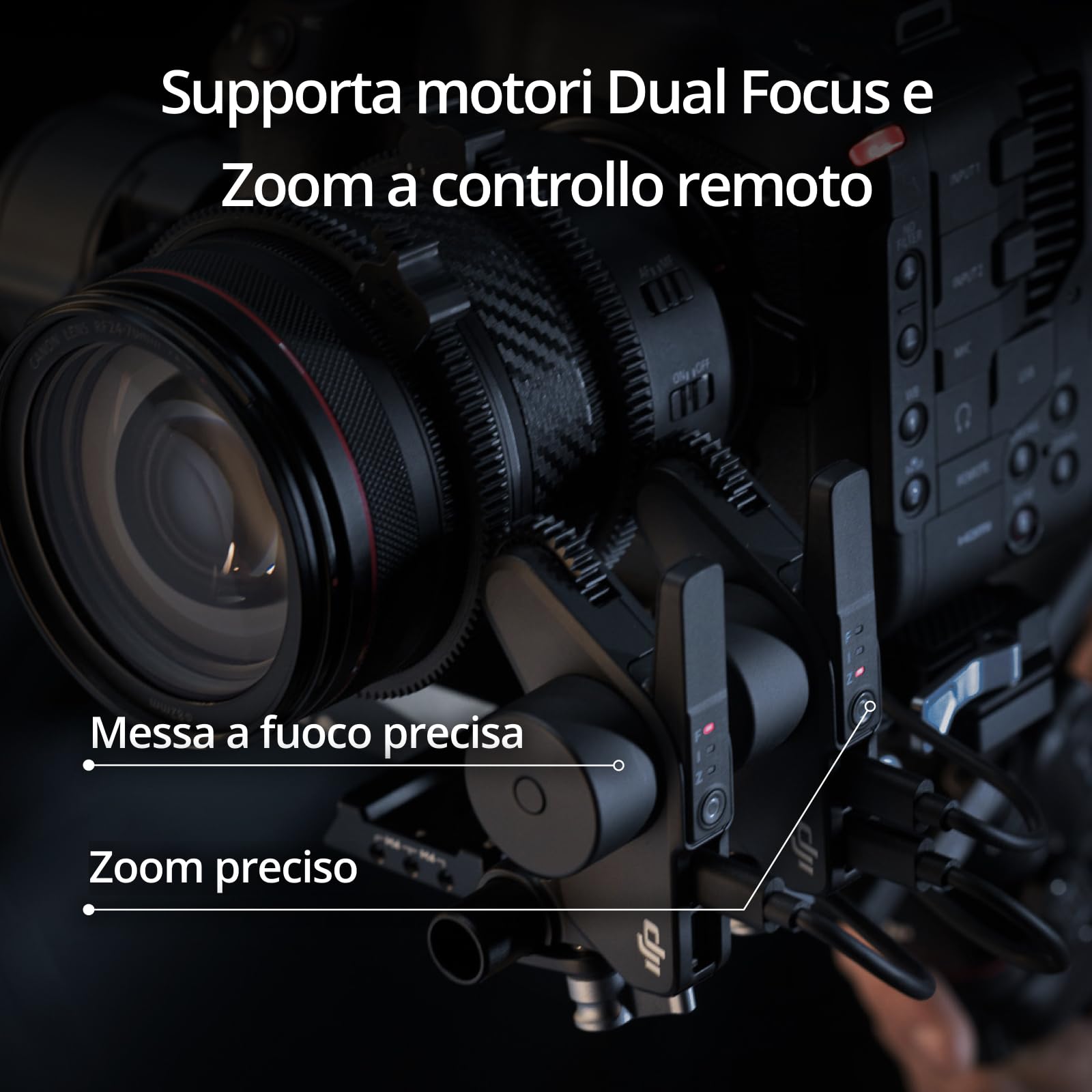 DJI RS 4 Pro, stabilizzatore a tre assi per fotocamere cinematografiche e DSLR Canon/Sony/Panasonic/Nikon/Fujifilm, riprese verticali native di 2ª gen., carichi di 4,5 kg, motori Dual Focus e Zoom