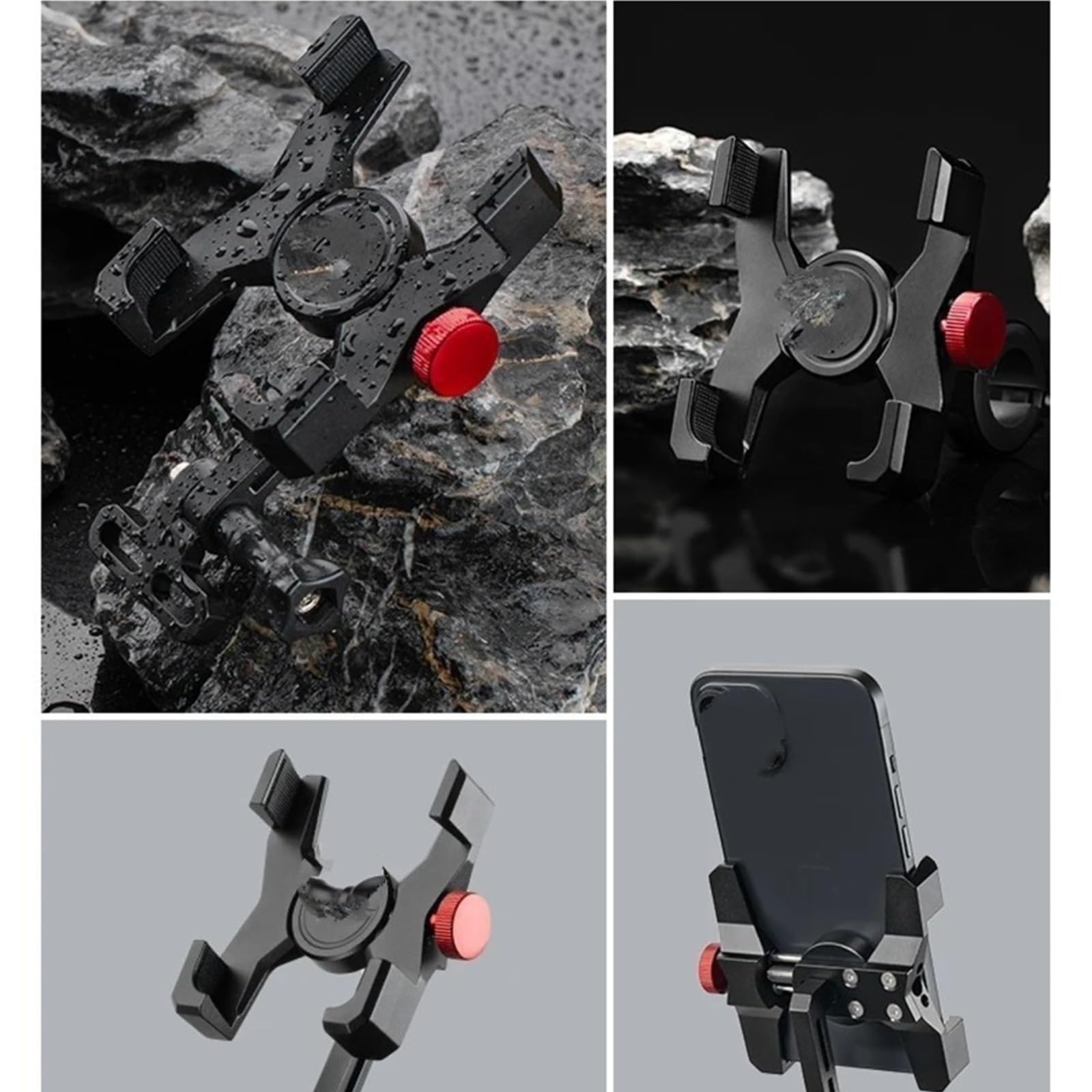 Soporte para Teléfono De Bicicleta De Aleación Amortiguación De 4,7 A 7,09 Pulgadas, A Prueba De Golpes, para Manillar De Motocicleta Motocicleta TeléFono MóVil(Color: 03)