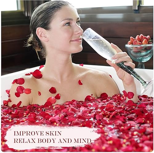 Miniatura 3 de Sukh Pétalos de rosa secos de 4.6 onzas, pétalos de flores reales para spa de baño, fabricación de jabón y velas, confeti de boda, manualidades de