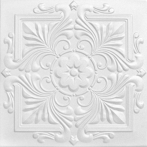 8 baldosas A la Maison Ceilings, modelo 1594, de estilo victoriano, para el techo, de poliestireno extruido y de color blanco
