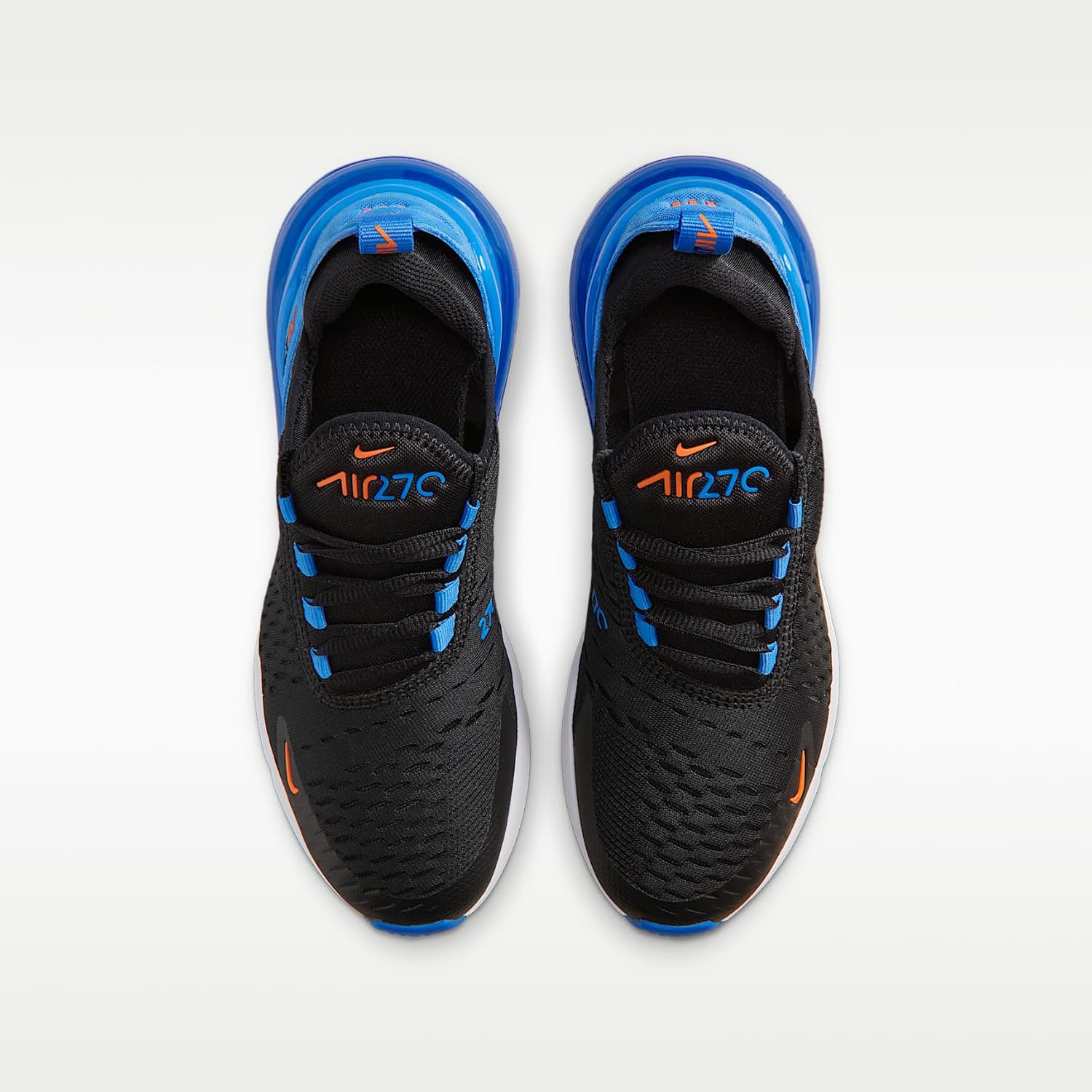Nike Air Max 270 Big Kids' Shoes (Black/Blue Crystal/White/Turf Orange)