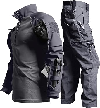 Mens Tactical Military Suits Long Sleeve Lightweight Durable Uniforms Combat Shirt and Pants Airsoft Gear