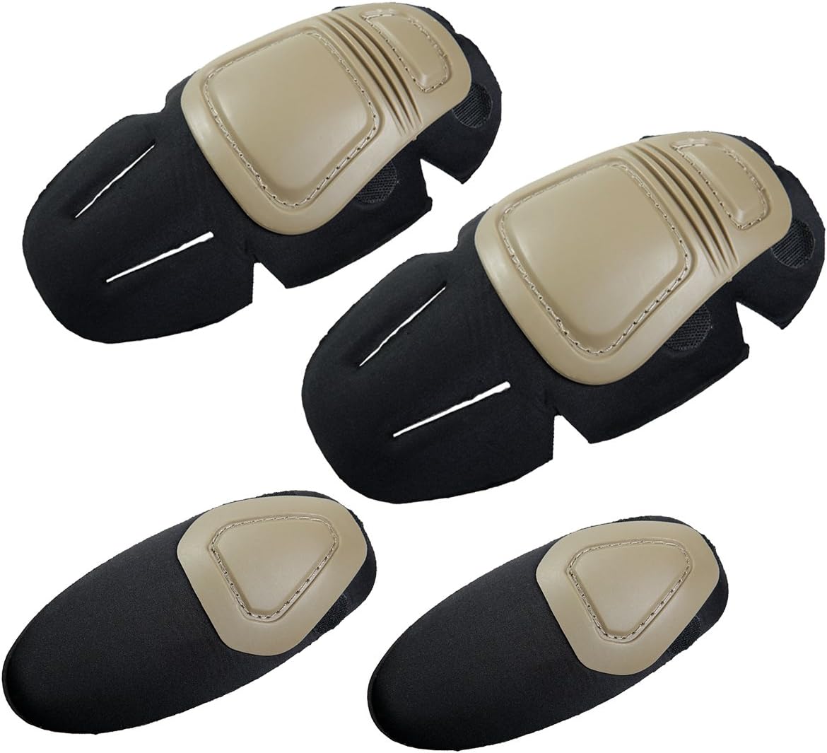 QHIU Tactical Protective Gear Set Elbow Knee Pads SWAT Combat for G2 G3 Long Sleeve Trousers Outdoors Sport