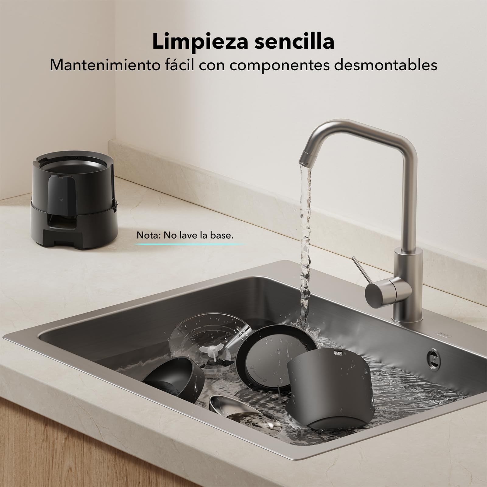 PETLIBRO Comedero Gato Automatico, 2.4G WiFi Funciona con Pilas, Dispensador Comida Seca Gatos/Perros, Control de App, 1-10 Comidas al Día, Automático Mascotas Sin Cable para Gatos, 2L, Negro