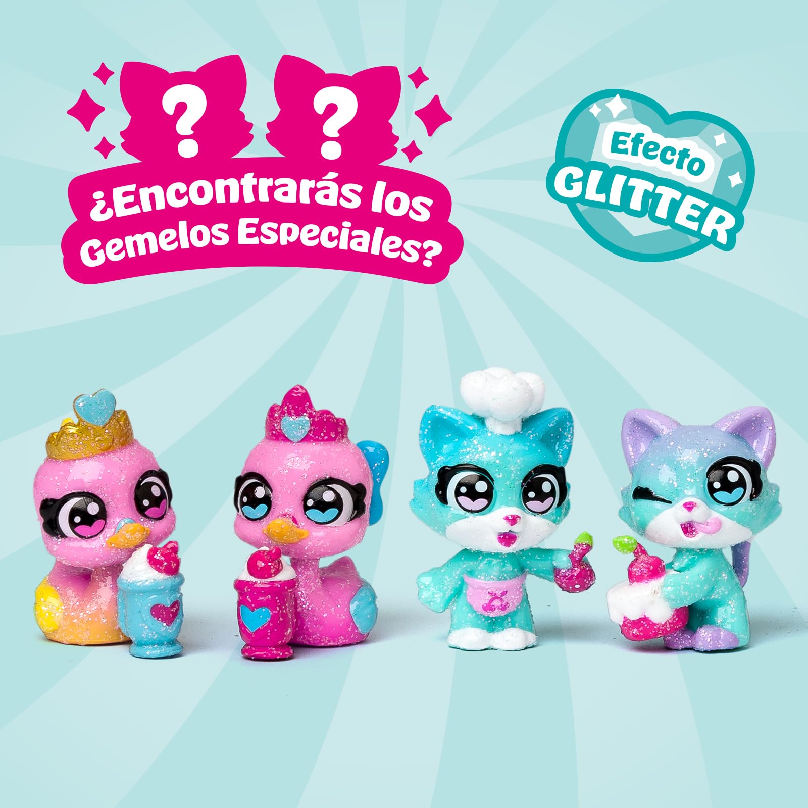 Cherry Pets Sweet Twins Series – Multipack Stylish Poodles. Incluye 6 Figuras coleccionables (2 con Efecto Cristal y Glitter + 2 Sorpresa). Pack 4 de 4 — view 4