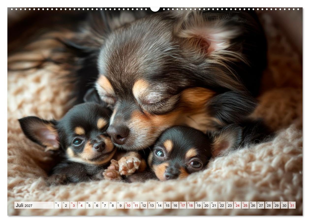 Niedliche Chihuahuas (hochwertiger Premium Wandkalender 2027 DIN A2 quer), Kunstdruck in Hochglanz: Alltagsabenteuer kleiner Helden (CALVENDO Tiere)