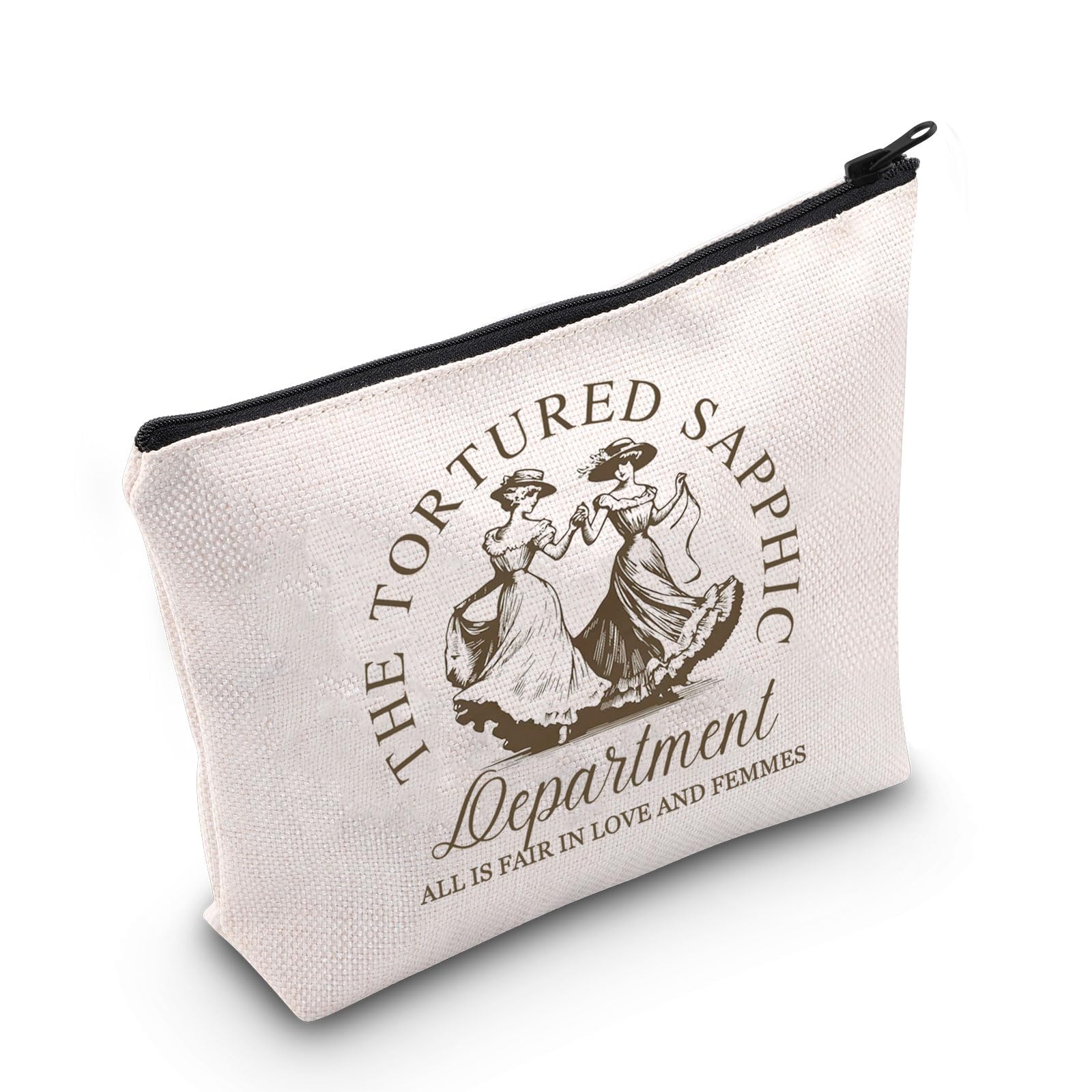 The Tortured Sapphic Department Makeup Bag Sapphic Tendencies Gift Lesbian Pride Gifts Queer Pride Zipper Bag (Sapphic UK)