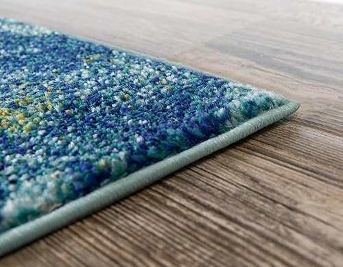 Miniatura 7 de Alfombra moderna Positano de estilo costero de Loom, Polipropileno, Azul marino