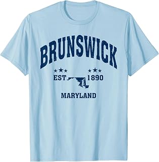 Retro Brunswick Maryland MD Throwback Navy Athletic T-Shirt
