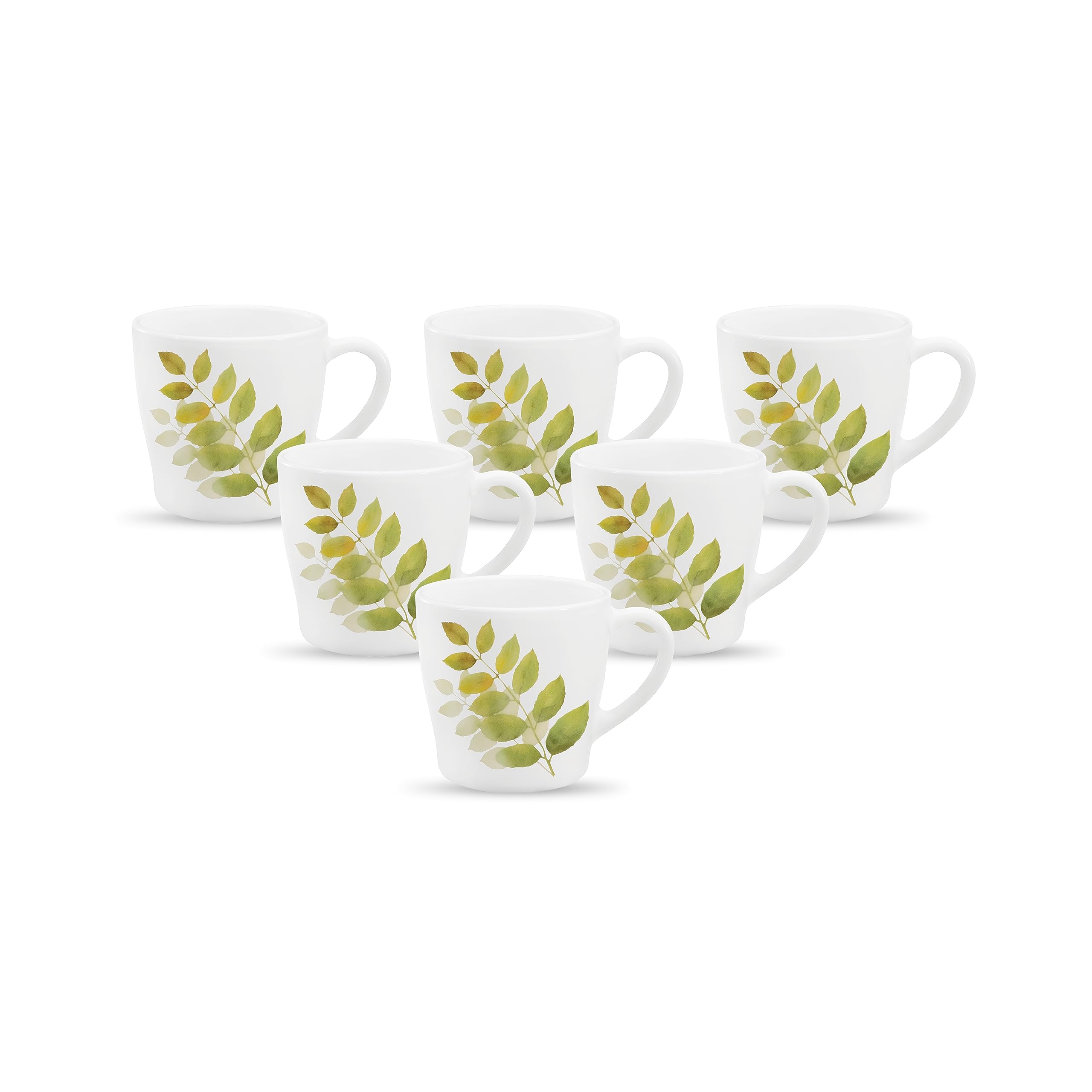 Diva, Opal Glass Crockery | Cup Gloria, Set of 6 | Autumn Shadow, 160 ml | for Tea & Coffee | Microwave Safe | 100% Vegetarian | Toughened Extra Strong | Super Light | Super White