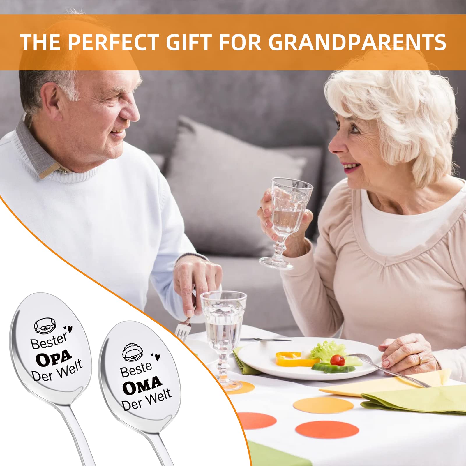 DIKARYA Oma en opa geschenken, 2 koffielepels met gravure