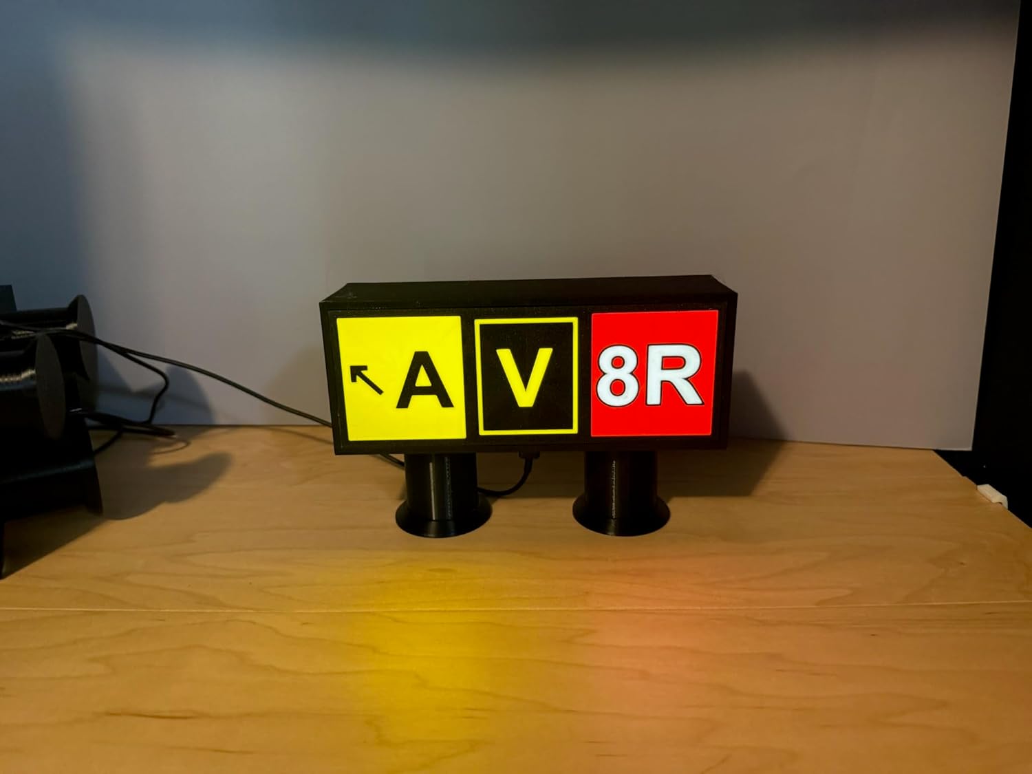 3D Printed Taxiway Light | Personalized Aviation Decor | Pilot Gift | Custom Airport Runway Lamp | USB-C Powered (Aviator Cover)