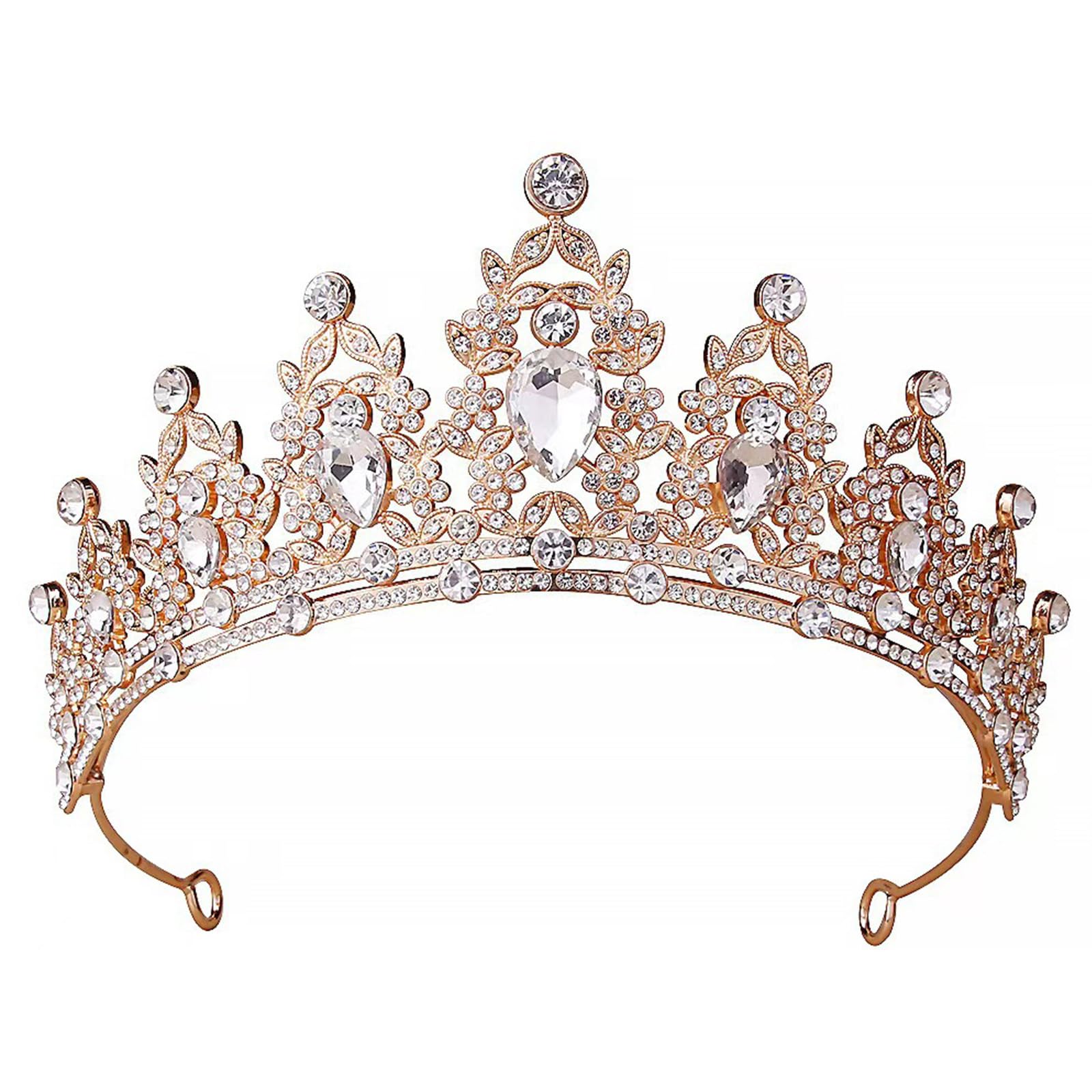 Xinlie Tiara de Novia de Corona Barroca Cristal Tiara Crown Para Mujer Coronas de Vincha Corona de Tiara de Cristal,Tiara de Boda Novia Utilizada en Concursos de Belleza,Bodas,Fiestas,Tocados de Novia