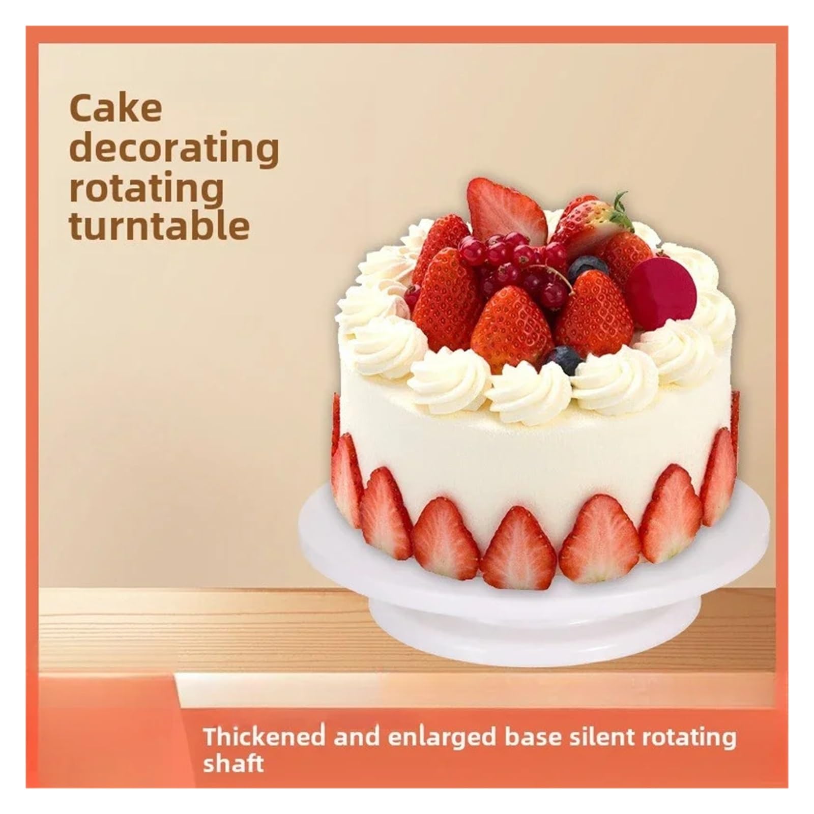 Plateau tournant en Plastique antidérapant for gâteau d'anniversaire pour La Cuisson,La Décoration De Gâteaux(White)