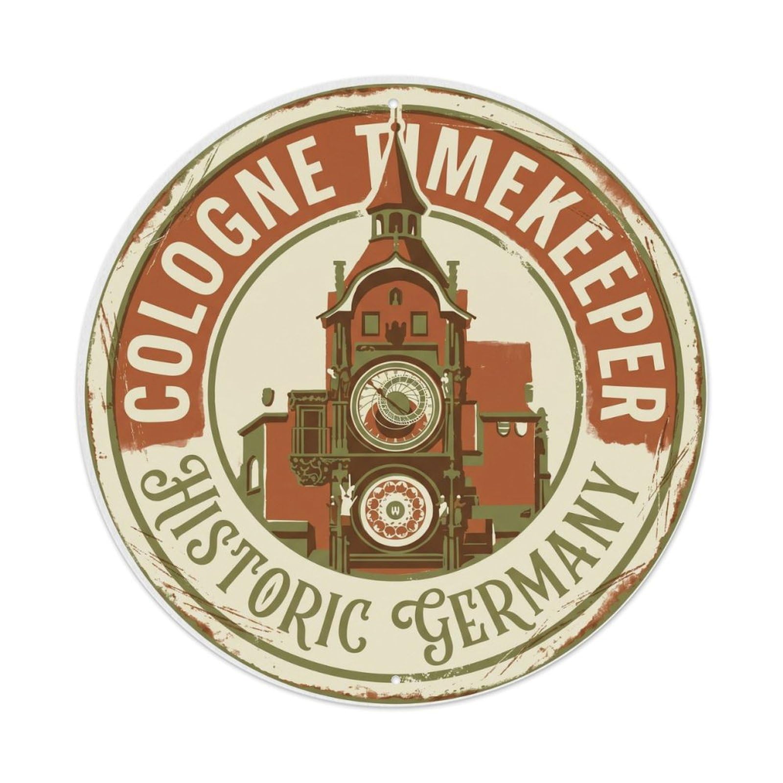 Vintage Travel Tower Germany Historic 3035 Metal Tin Sign