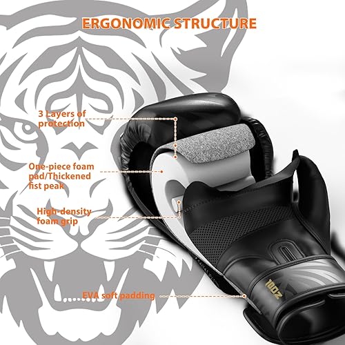 Miniatura 3 de Dripex Guantes de boxeo para hombres, mujeres y jóvenes, guantes de entrenamiento de boxeo para entrenamiento de bolsas pesadas, Muay Thai,