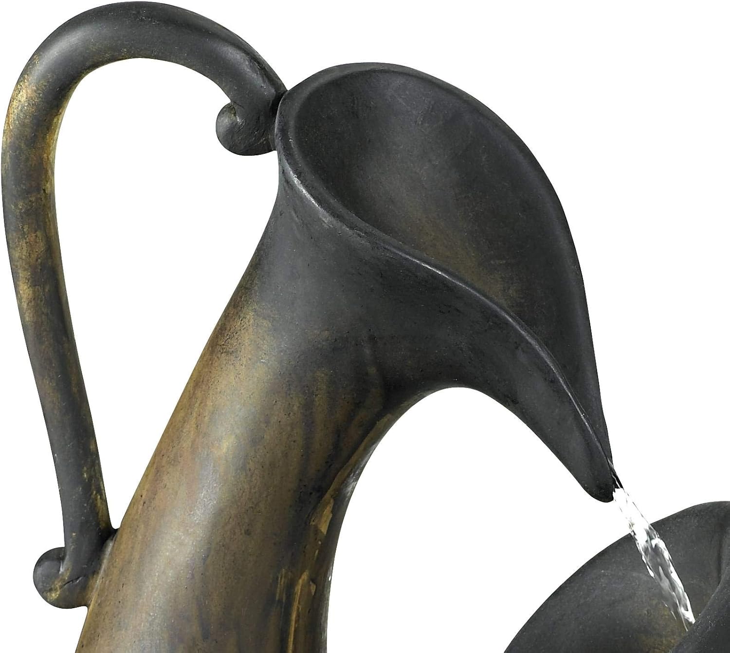 Weathered Jug 24" High Small Rustic Outdoor Decor Faux Stone Tabletop Fountain Tiered Waterfall Cascading Water Feature for Outside Garden Patio Yard Backyard Porch Deck Relaxation - John Timberland