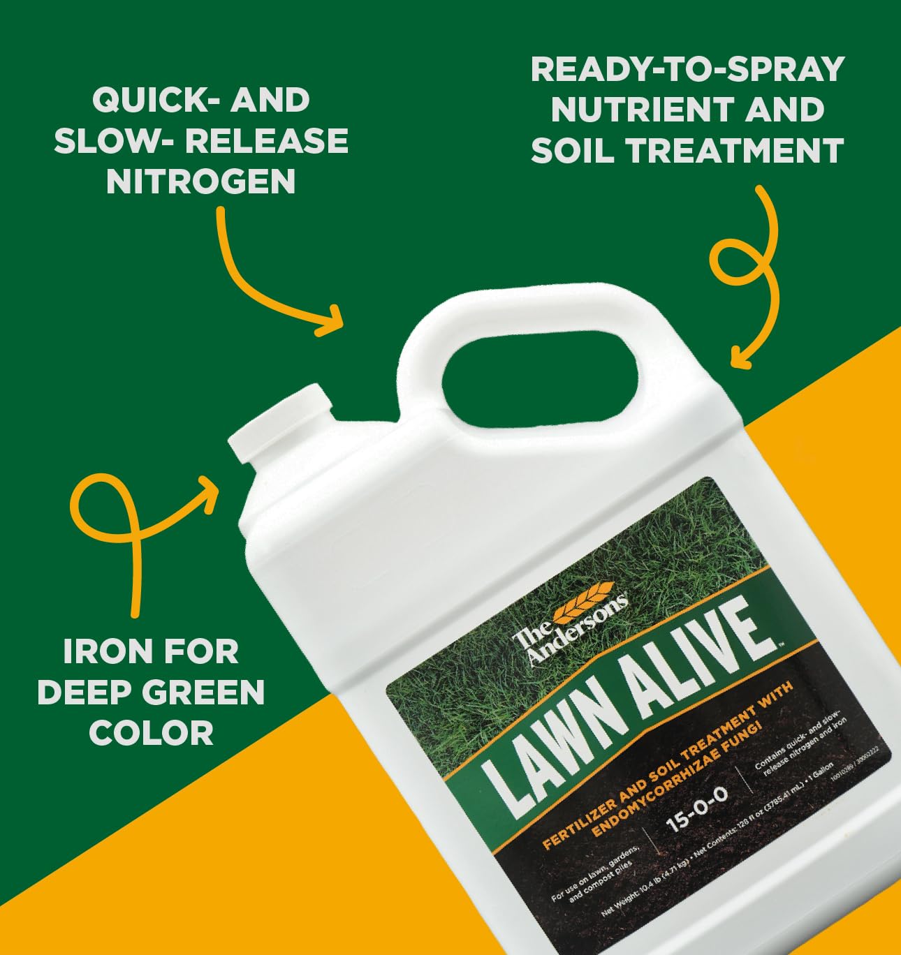 The Andersons Lawn Alive 15-0-0 Fertilizer and Soil Treatment with Endomycorrhizae Fungi - 128 fl oz