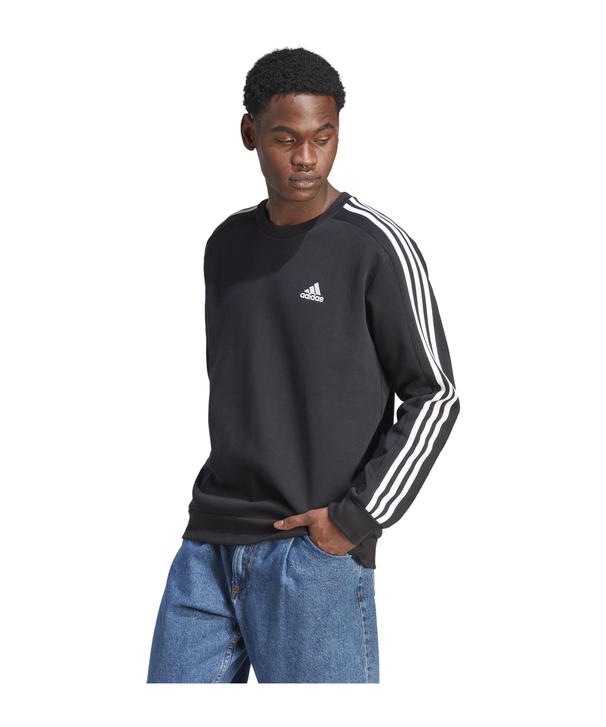 Adidas Herren Essentials French Terry 3-Stripes Sweatshirt (1er Pack)