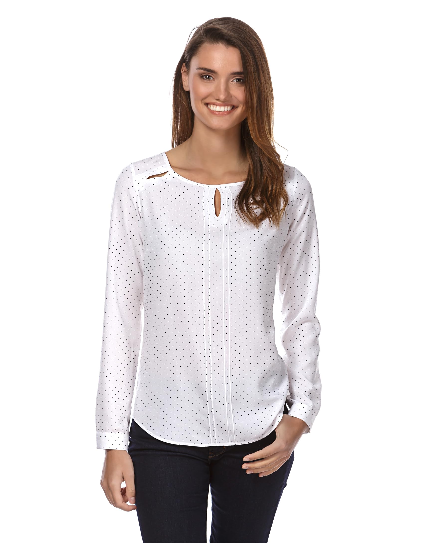 Vincenzo Boretti Bluse, gerade geschnitten mit Tunika-Ausschnitt