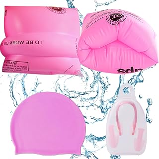 BDSHUNBF 7 Pack Inflatable Swimming Armbands, Swimming Arm Bands, Swimming Floats Arm Bands, Swim Armbands, Training Aids, Durable Material Safe Arm Float Bands for Children Adult Learning Swimming