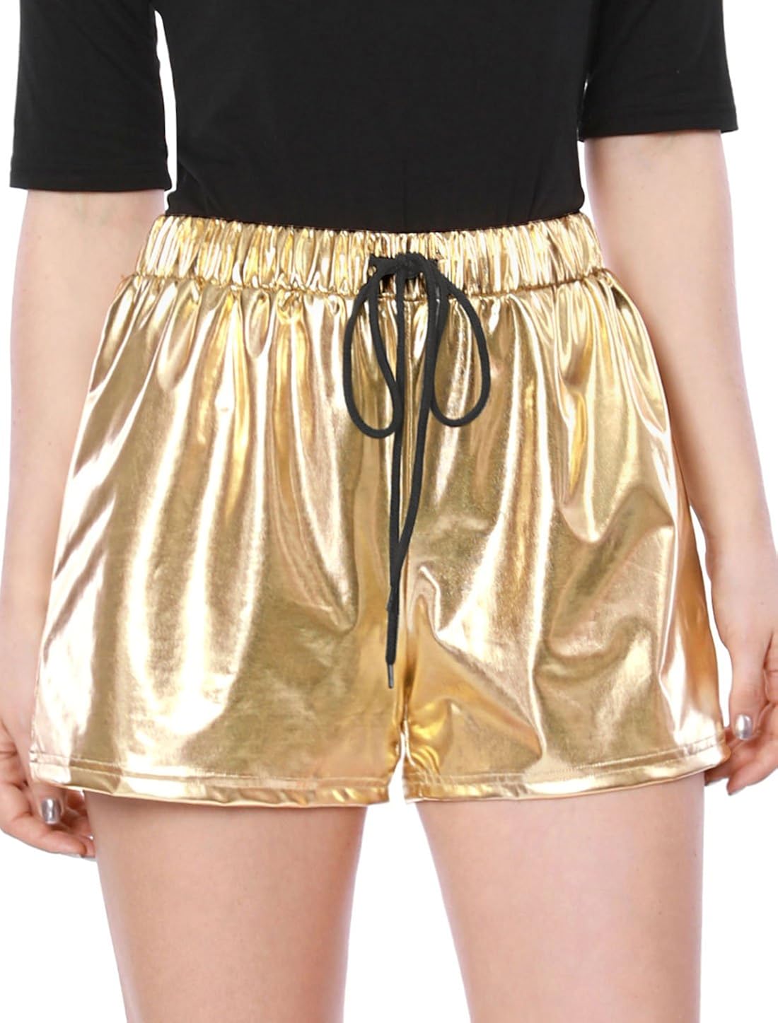 metallic yoga shorts