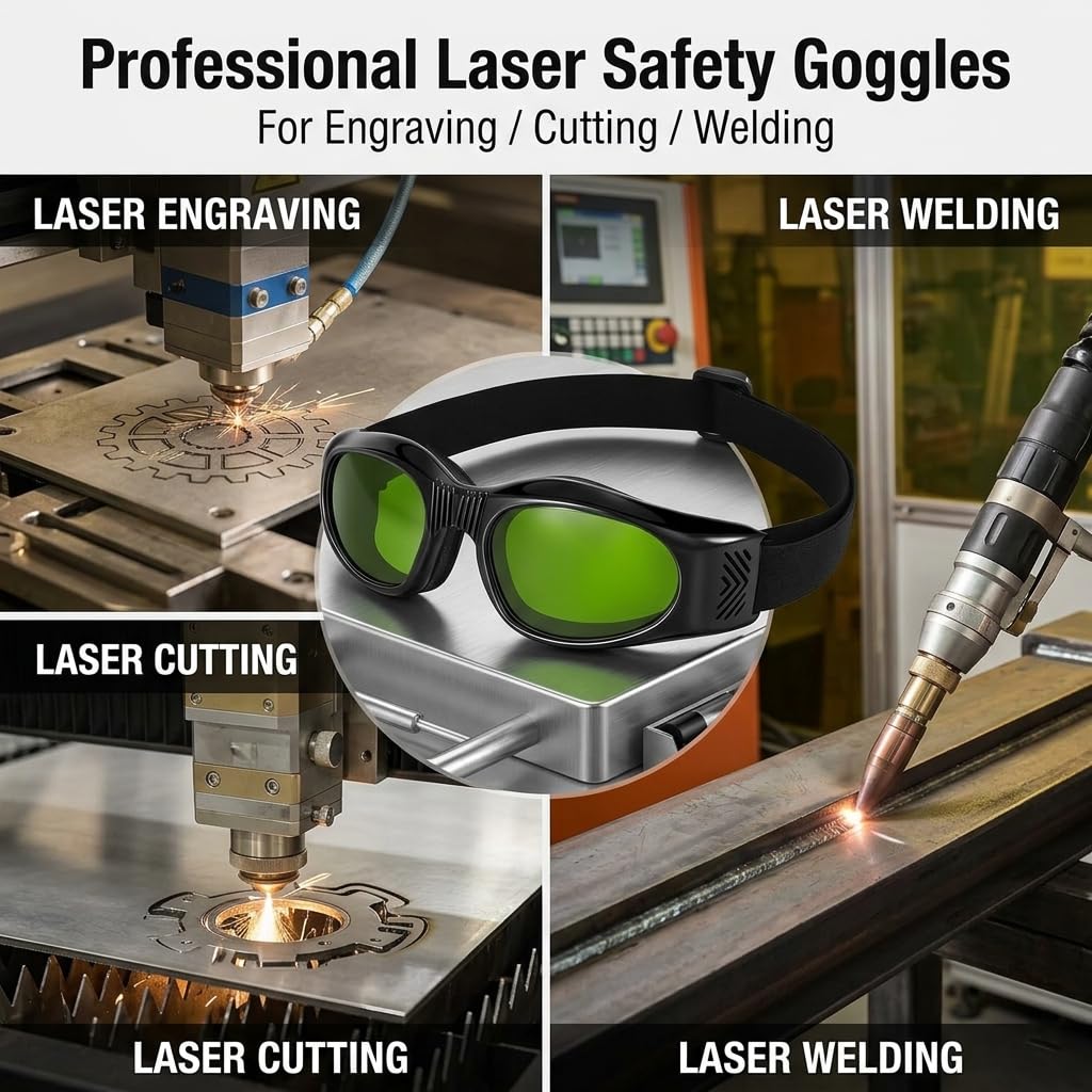 Gafas de seguridad láser para protección ocular de 200 nm-450 nm/800 nm-2000 nm/1064 nm de longitud de onda, grabador láser, gafas protectoras de corte láser