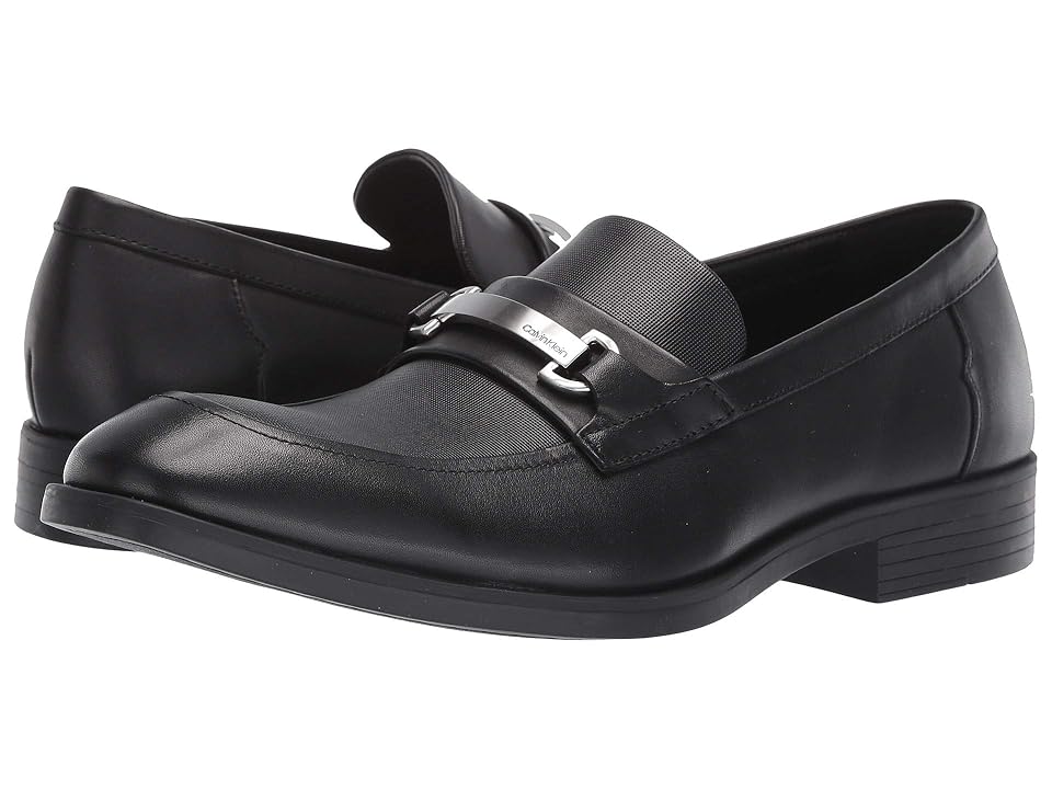 

Calvin Klein Craig (Black Dress Calf/Small Grid Emboss) Men's Slip on Shoes