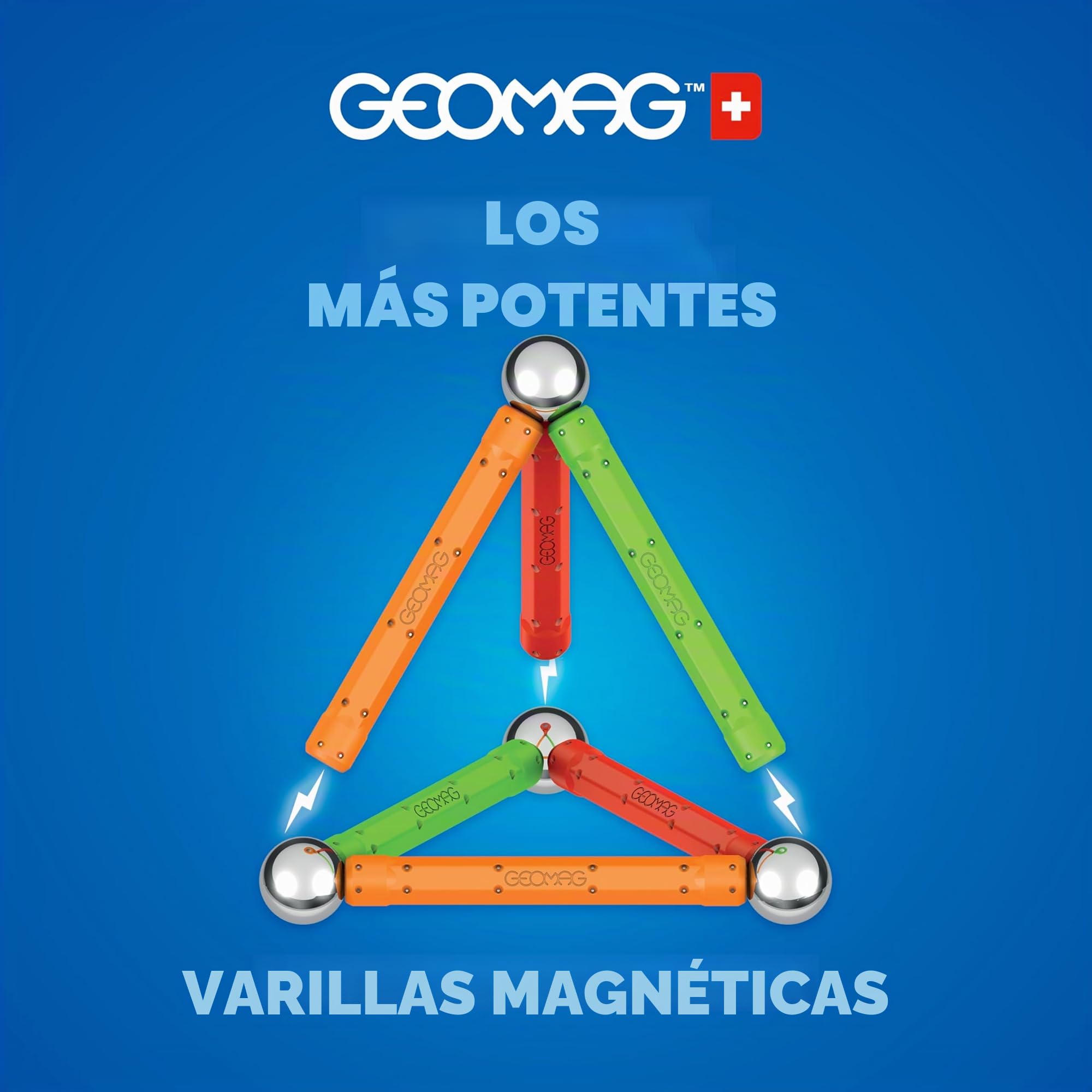 Geomag Supercolor, Juego de Bloques de Construcción Magnéticos para Niños, Juguete Magnético, Colección Verde de Plástico 100% Reciclado, 78 Piezas