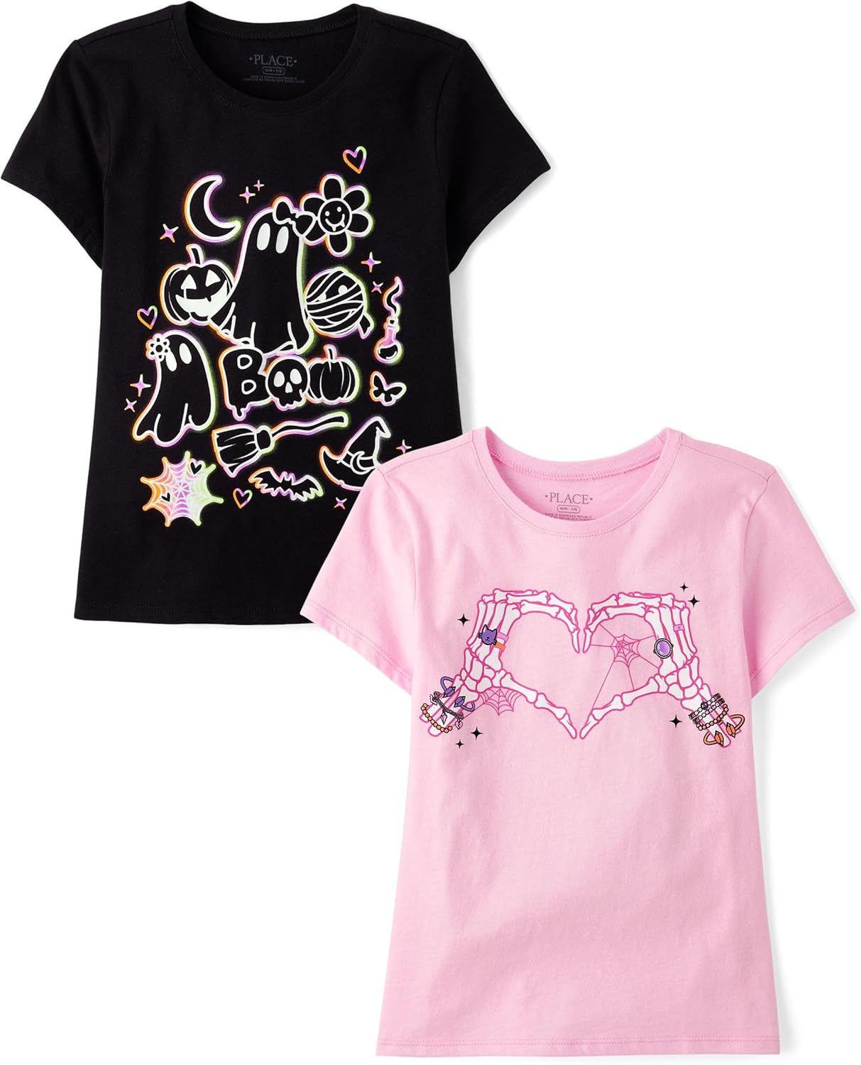 The Children's Place Girls All Holidays,Birthdays Short Sleeve Graphic T-Shirts,2 Pack