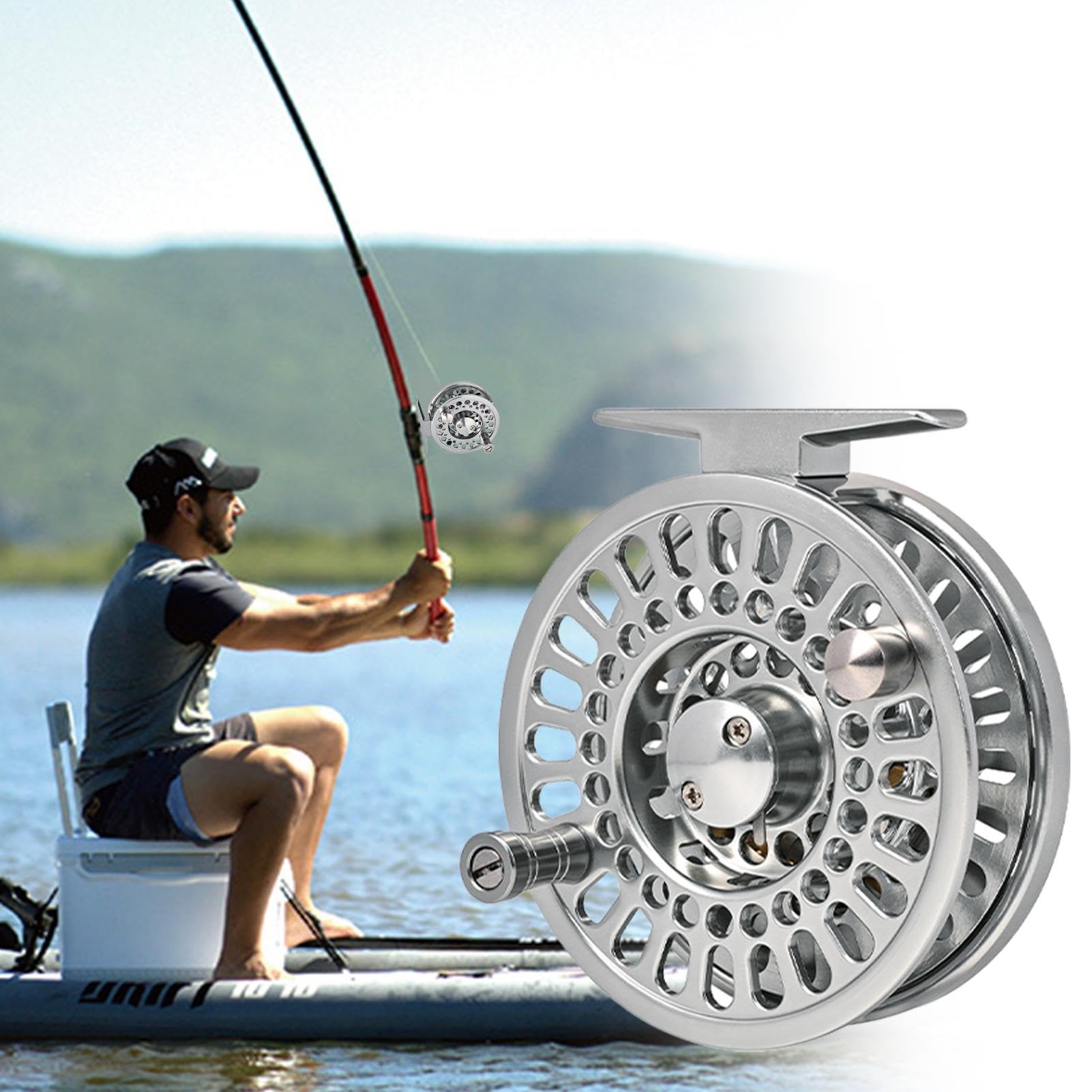 Fliegenrolle Aluminiumlegierung, Leichtgewicht und Angelzubehör | Salzwasser Angelrolle zum Fliegenfischen Geeignet für Süßwasser, Seen, Bäche, Teiche und auch im