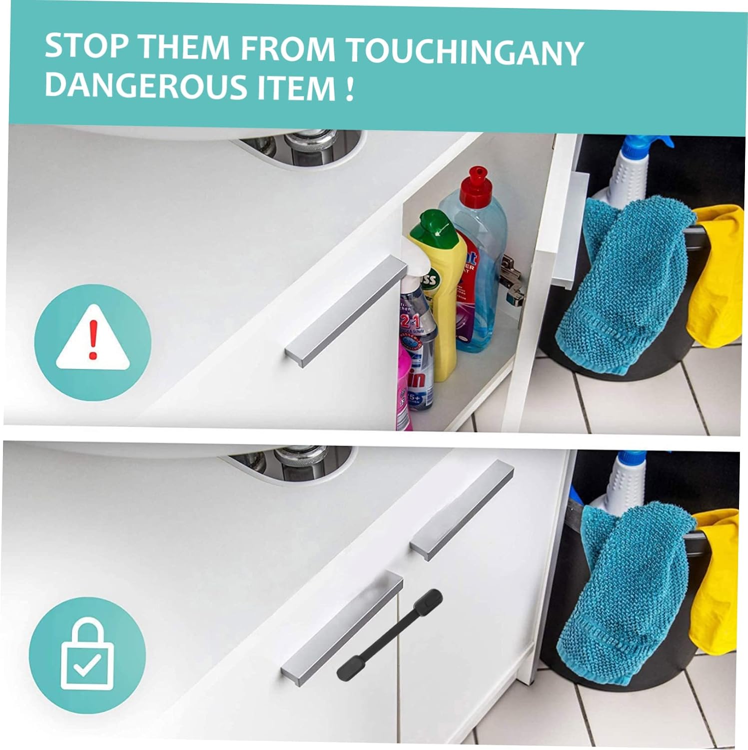 4pcs Adjustable Security Straps for Boys and Girls Door Lock Code Locks for Furniture