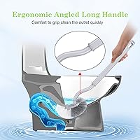 Vista 3 de 2 cepillos curvos para inodoro sin soporte para limpieza profunda de baño, cepillo de inodoro duradero debajo del borde, cepillos de limpieza