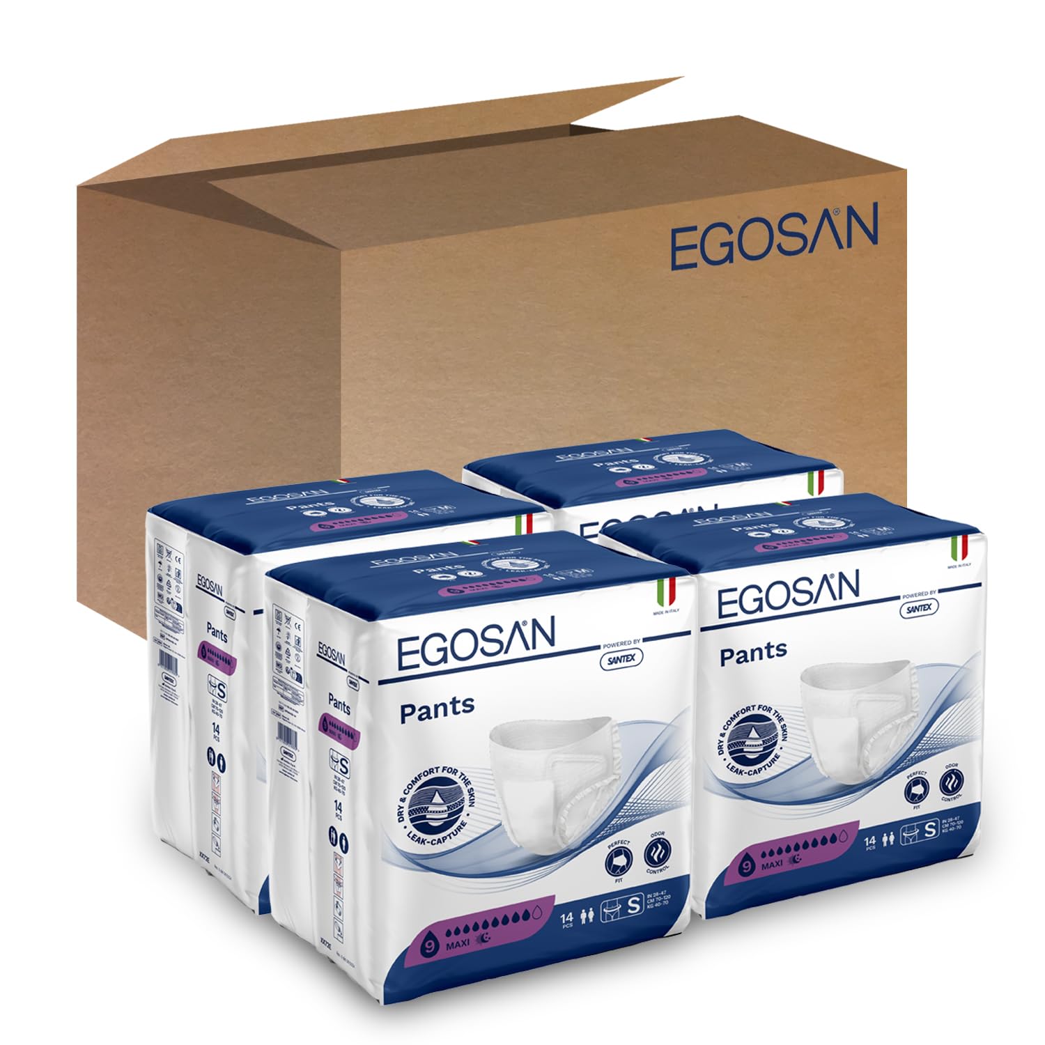 Egosan Maxi Incontinence Underwear Pull Ups Lightweight Breathable Disposable with Newly Designed Acquisition Layer, Stretchable Form-Fitting with Max Absorbency, Unisex (Small 56 Count)