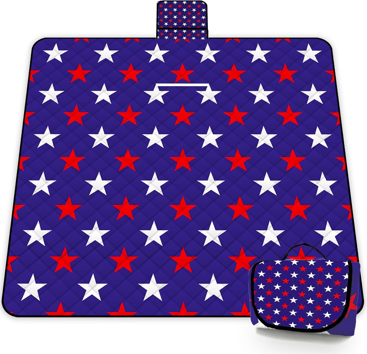 Poedist Extra Large Picnic Blanket Waterproof,80"x 80"Foldable Machine Washable Beach Blanket,Outdoor Blanket for 6-8 Adults,Suitable for Indoor Crawling,Park Beach,Camping,Hiking,Family Travel(Star)