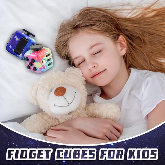 2 Pcs Fidget Cube, Fidget Cubes For Kids, Anti-Stress Toy Anti-anxiety Toy, 6 Different Functional Anti-stress and Anxiety Relieving Toys for Adults and Children, Office Classroom Toy Gift (Colour)