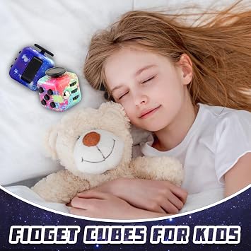 2 Pcs Fidget Cube, Fidget Cubes For Kids, Anti-Stress Toy Anti-anxiety Toy, 6 Different Functional Anti-stress and Anxiety Relieving Toys for Adults and Children, Office Classroom Toy Gift (Colour)
