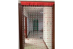Acrylic Beaded Door Curtain Home Decor Tassel Room Divider Curtain (100cm by 195cm, Heart Red)