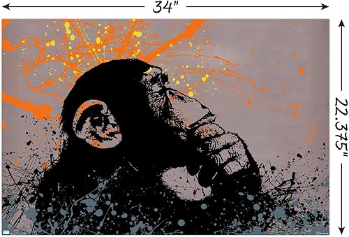 Miniatura 3 de Trends International Thinker Monkey - Póster de pared de la colección Graffiti