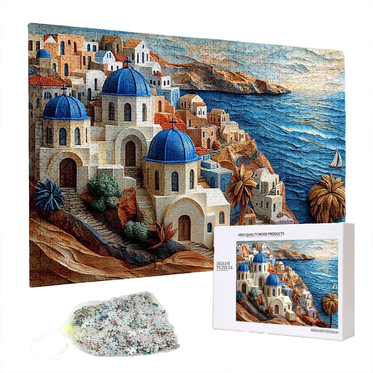 Puzzle 5000 elementów, Włochy, krajobraz, 5000 elementów, drewniane puzzle dla dorosłych, trudna łamigłówka, gra logiczna dla całej rodziny, drewniane puzzle do dekoracji salonu, na prezenty, B-38
