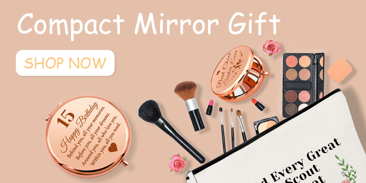 Espejo compacto redondo para maquillaje 2.6 pulg miniatura 7