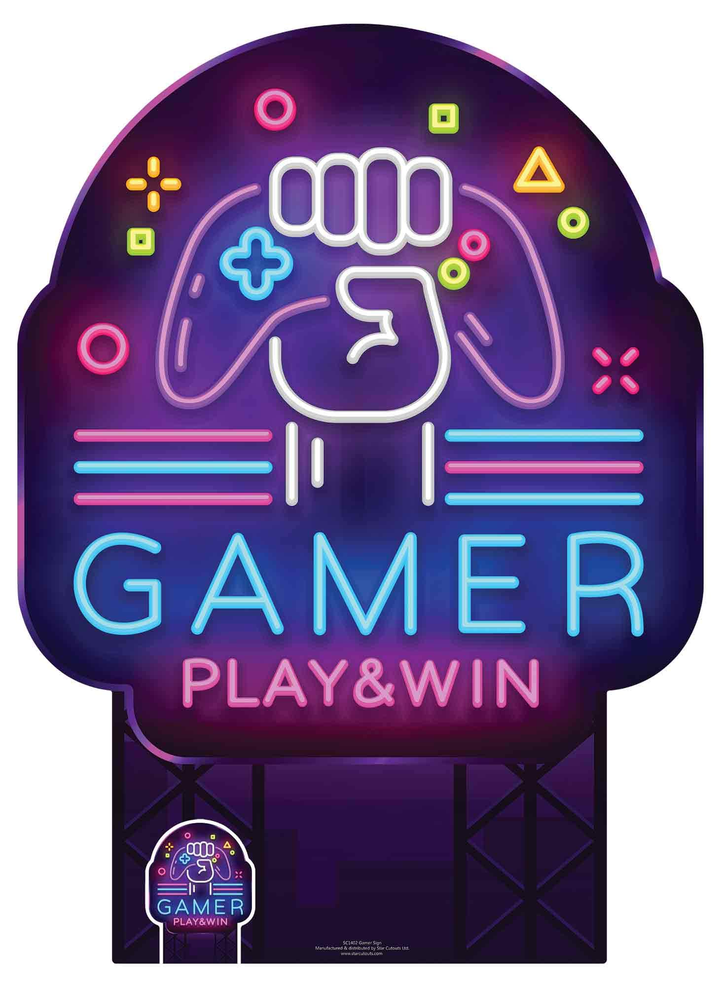 Star Cutouts SC1402 Gamer Sign Cardboard Cutout – Gaming Party Decoration, Event Display & Room Décor